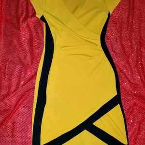 Mustard and Black dress